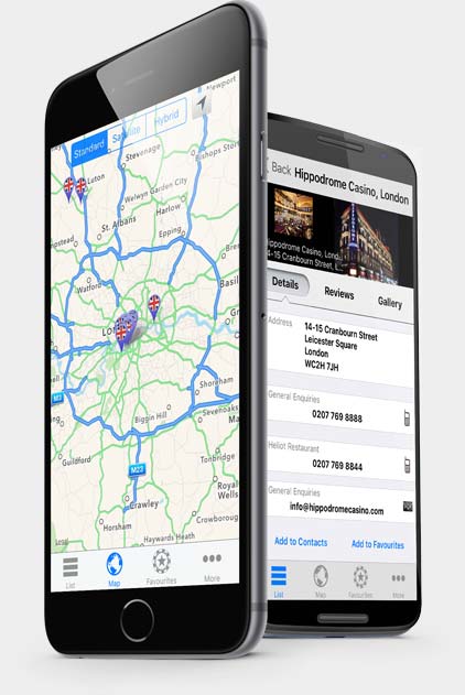 Casino finder is available for iPhone and Android devices